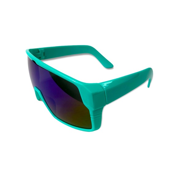 New Oversized Turquoise Shield Sunglasses/Shades for Women - Picture 1 of 1